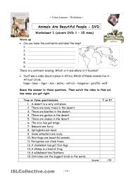 6 Video Worksheets Animals Are Beautiful People Animals Are Beautiful People Worksheets Cvc Words