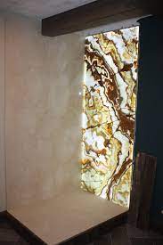 designer stone panels real stone real thin translucent green onyx back lit whit led panel side panel crema marfil shower panels marble showers stone design