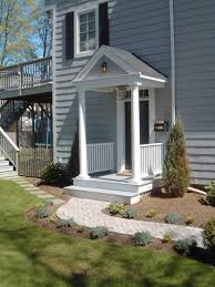 Classic front porch with white low fence. Building A Portico Adding A Portico To A Front Entrance Gives A Home A Sophisticated Look Description From Pinteres Portico Design Portico Front Porch Design