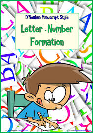 Kindergarten Handwriting Letter Number Formation Charts D Nealian Manuscript