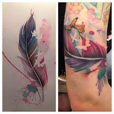 Maybe you would like to learn more about one of these? This Is Pretty By Lianne Moule Liannemoule On Ig Feather Tattoos Watercolor Tattoo Feather Beautiful Tattoos