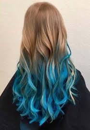 Half Blue Half Brown Dip Dye Hair Color Cleverstyling Dip Dye Hair Blue Ombre Hair Brown Hair Dye