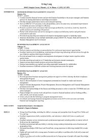 Business Management Analyst Resume Samples Velvet Jobs