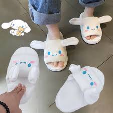Sanrioed Kawaii Cinnamonroll Cartoon ears move slippers indoor Home  anti-slip point plastic floor shoes Boys Girls Unisex Shoes - AliExpress