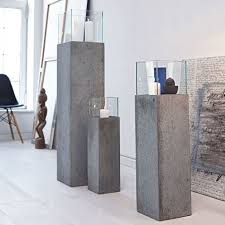 Windlichtsaule Mit Glas Beton Optik Fiberglas Zement Katalogbild Windlicht Licht Laternen Holz