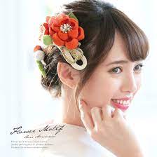 楽天市場 4 1限定 クーポンで最大10 off 髪飾り 成人式 つまみ細工 2点セット 橙色 オレンジ 梅 花 フラワー リボン 玉飾り 縮緬 ちりめん 組み紐 丸ぐけ コーム uピン 髪留め 卒業式向け 振袖向け 袴向け ヘアアクセサリー 日本製 和装 あす楽対応 きもの館