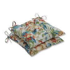 Overstock.com has been visited by 1m+ users in the past month Pillow Perfect Outdoor Indoor Botanical Glow Tiger Lily Blue Wrought Iron Seat Cushion Set Of 2 Overstock 20731434
