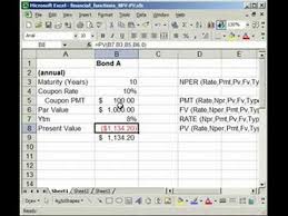 bond pricing valuation formulas and functions in excel