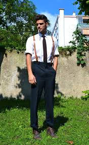 Black And Navy Blue Braces Blue Pants Brown Suspenders Suspenders Outfit Brown Boots Outfit Brown Suspenders