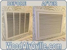 Before And After Comparison Of A Wood Return Air Filter Grille With The Ogee Edge Option From Woodairgril Cold Air Return Return Air Vent Air Return Vent Cover
