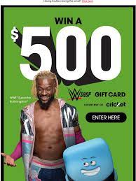 Check spelling or type a new query. Wwe Shop Enter For A Chance To Win A 500 Wwe Shop Gift Card Milled