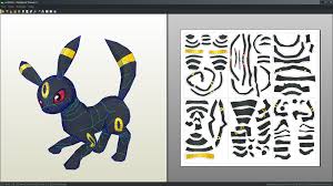 Umbreon Unfold Papercraft Paper Crafts Papercraft Templates Paper Toys