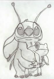 Stitch Disney Art Drawings Frog Drawing Drawings