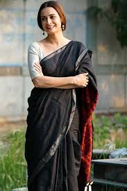 Dia mirza as pakeezah's meena kumari. Dia Mirza S Black Sari From Thappad Featured A Contrasting Pallu In An Unexpected Colour Vogue India