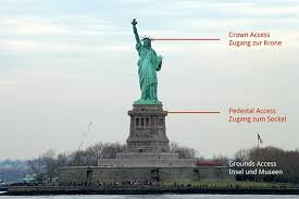 Auf liberty island haben sie die möglichkeit, den sockel der freiheitsstatue zu besuchen (dies ist im ticket inbegriffen). Die Freiheitsstatue In New York