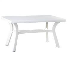 Grosfillex aquaba classic resin white 48''wide round woodgrain top dining table with umbrella hole. Sunrise Resin Rectangle Outdoor Dining Table 55 Inch White Isp182 Whi Cozydays