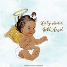 Baby Angel Clipart Black And White Little Angel With White Ruffle Pants Gold Glitter Wings Halo Etsy In 2020 Vintage Baby Vintage Baby Girl American Baby