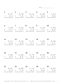 Found worksheet you are looking for? Two Decimal By One Decimal Multiplication Worksheet B