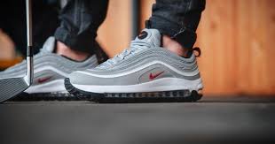 Nike Air Max 97 G Golf Shoes Metallic Silver White Black University Red In 2020 Nike Air Max 97 Nike Air Max Nike Air