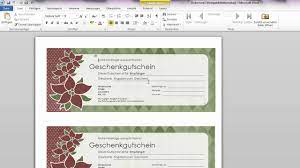 Registrieren sie sich und bieten sie mit. Word Geschenkgutscheine Erstellen Youtube