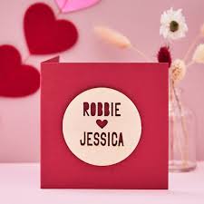 Tarjeta de San Valentín personalizada de madera - Etsy España