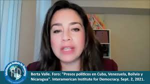 Berta Valle: Los presos políticos en #Nicaragua sufren tortura psicológica.  Llevo 3 años viviendo en el exilio, mi esposo Félix Maradiaga fue  secuestrado por la policía., Foro "Presos políticos en ...