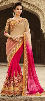180744 Beige And Brown Pink And Majenta Color Family Bridal Wedding Sarees With Matching Unstitched Blouse Indian Bridal Wear Party Wear Sarees Saree Designs
