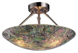 Elk 73022 3 Avalon Semi Flush Mount Crackled Glass Ceiling Light Fixture Elk 73022 3