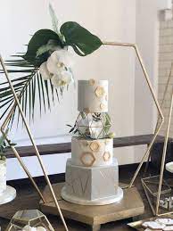 Hexagon Wedding Cake Stand Comes As A Complete Set Please Etsy Wedding Cake Stands Hexagon Wedding Cake Wedding Cake Toppers