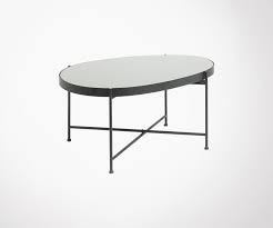Une table basse est un élément incontournable de la pièce à vivre d'une maison ou d'un appartement. Grande Table Basse Ovale Metal Noir Et Plateau Verre Noir Top Design