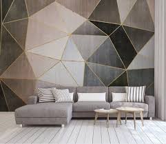 We made different patterns with tape and painted using three d. Triangle Geometric Shape Design Modern Wallpaper Cafe Restaurant Bedroom Living Room Office Mural Wallpaper Interior Design Modern Wallpaper Living Room Office