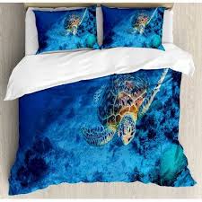 We pride ourselves on giving you the freedom to experiment and bring to life your vision and concepts, no matter if you're a professional. Ambesonne Oceanic Wildlife Themed Photo Of Sea Turtle In Deep Waters Reef Hawaiian Duvet Cover Set Size Queen In 2020 With Images Duvet Cover Sets