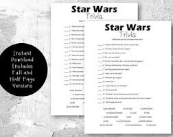 Only true fans will be able to answer all 50 halloween trivia questions correctly. Star Wars Trivia Etsy