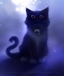 Beautiful Black Cat With Purple Eyes Apofiss S Deviantart Gallery Anime Kitten Cats Illustration Cute Cat Illustration