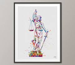 Lady Justice Watercolor Print Scales Of Justice Lawyer Office Decor Wall Art Ebay Lawyer Office Decor Lady Justice Lawyer Office