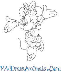 Next, draw a small circle on either side of the big circle for her ears. How To Draw Minnie Mouse