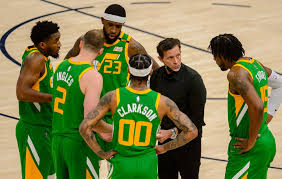 Utah jazz guard donovan mitchell (45), utah jazz forward joe ingles (2), utah jazz forward royce o'neale (23), utah jazz guard jordan clarkson (00), utah jazz center derrick favors (15) by eric walden The Utah Jazz S Regular Season Was Brilliant Now The Important Stuff Can They Win It All