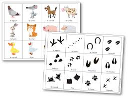 Je présente mon animal activité 2 : Jeu De Memoire Des Empreintes D Animaux De La Ferme Jeu Avec Des Empreintes D Animaux