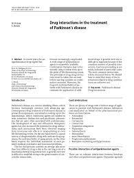 Pdf Drug Interactions In The Treatment Of Parkinson S Disease