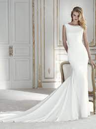 Elegant Mermaid Style Wedding Dress In Crepe A Flowing Fabric That Adds Plenty Of Movement And Femini Elegant Bridal Gown Wedding Dresses Ruffle Wedding Dress