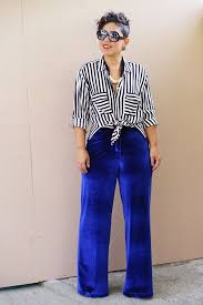 Black And Royal Blue Shirt Black And White Stripes And Royal Blue Velvet Mimi G Style Royal Blue Pants Outfit Blue Pants Outfit Blue And White Shirt