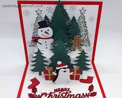 How to make a pop up christmas card. Positively Papercraft Easy Pop Up Christmas Card Folds Flat