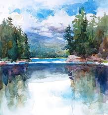 Step by step tutorials, techniques and lessons. Rich Lake Adirondacks Painting Watercolor Pictures Landscape Paintings