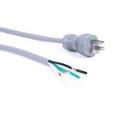 Hospital Grade NEMA 5-15P Gray Plug to ROJ and Strip 15'0" 16AWG Gray Power  Cord