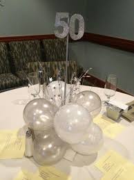 Birthday Party Table Decorations Centerpieces 50th Birthday Silver And White Balloon Centerpiece 50th Birthday Centerpieces Milestone Birthday Party 80th Birthday Party