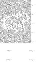 Make a coloring book with meadow vole for one click. Photo Coloring Page In Zentangle Inspired Style Running Horse On Flowering Meadow Vertical Composition Image 10594135