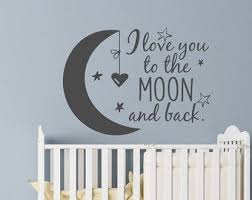 We Love You To The Moon And Back Wall Decal Nursery Wall Etsy In 2020 Nursery Wall Decals Wall Stickers Moon And Stars Decal Ideas Diy