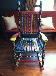 fun and funky rocking chair etsy painted rocking chairs funky painted furniture rocking chair