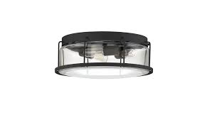 Flush and semi flush drum, square & oblong light fixtures. Bellevue Mvcf3632etblk Earth Black Duplin 3 Light 14 Wide Flush Mount Drum Ceiling Fixture With Clear Glass Shade Lightingshowplace Com