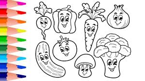 Sevimli Meyve Ve Sebzeler Nasil Cizilir 3 Eglenceli Cizim Ve Boyama Videolari Youtube